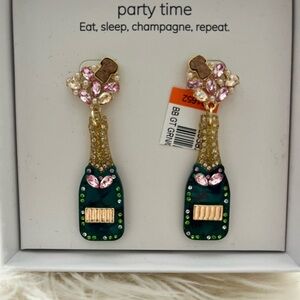 BaubleBar Champagne Celebration Earrings - Green and Pink